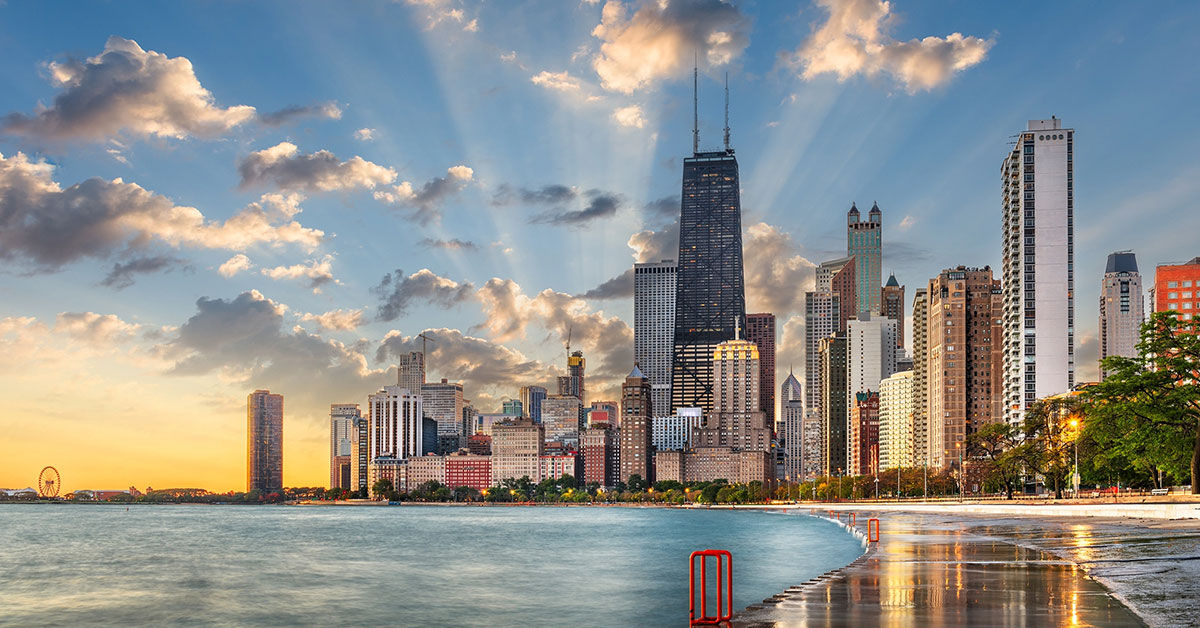 Chicago Skyline From Lake Michigan